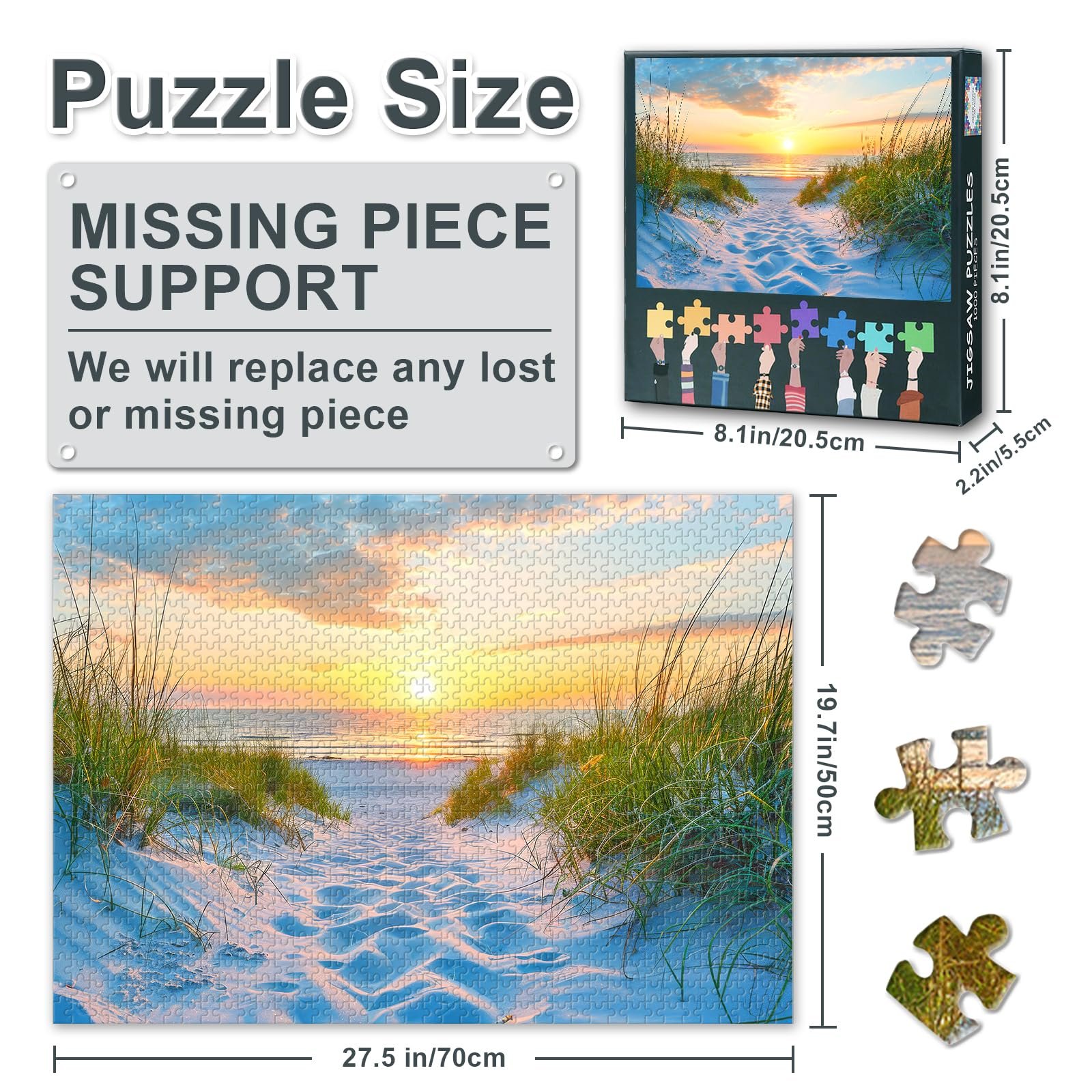 Пазл Sea Puzzle 1000 елементів Захід сонця на березі дюн 50 x 70 см, фото №3