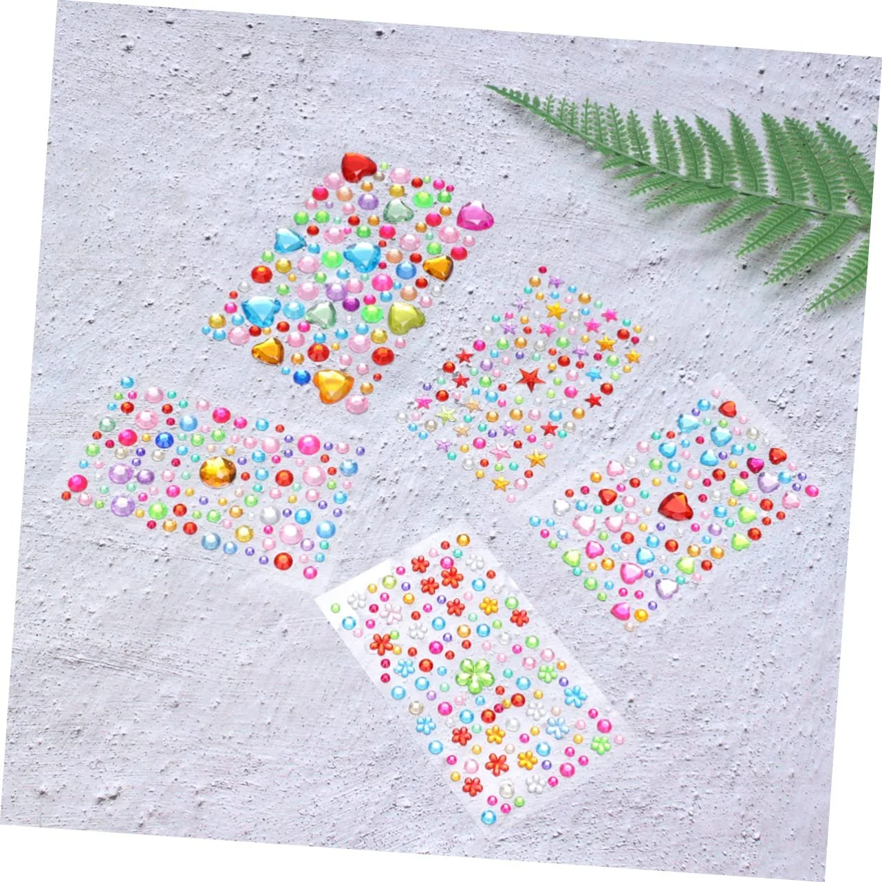Набір кристалічних наклейок NUOBESTY (5 аркушів) з акриловими стразами різних форм і кольорів для іграшок, мобільних телефонів, фоторамок, фото №7