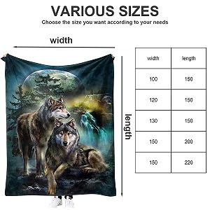 Покривало FANSU М'яка Пухнаста 150 x 200 см XL З вовком Флісова Покривало М'яка та тепла 3D Фланелева - Фото 1