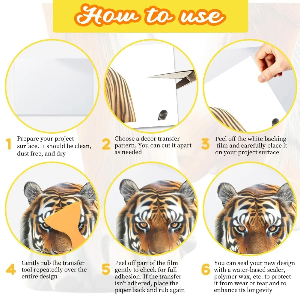 Наклейки для меблів WEBEEDY 3 штуки Тигр 30 x 15 см, фото №4 Наклейки для меблів WEBEEDY 3 штуки Тигр 30 x 15 см, фото №4