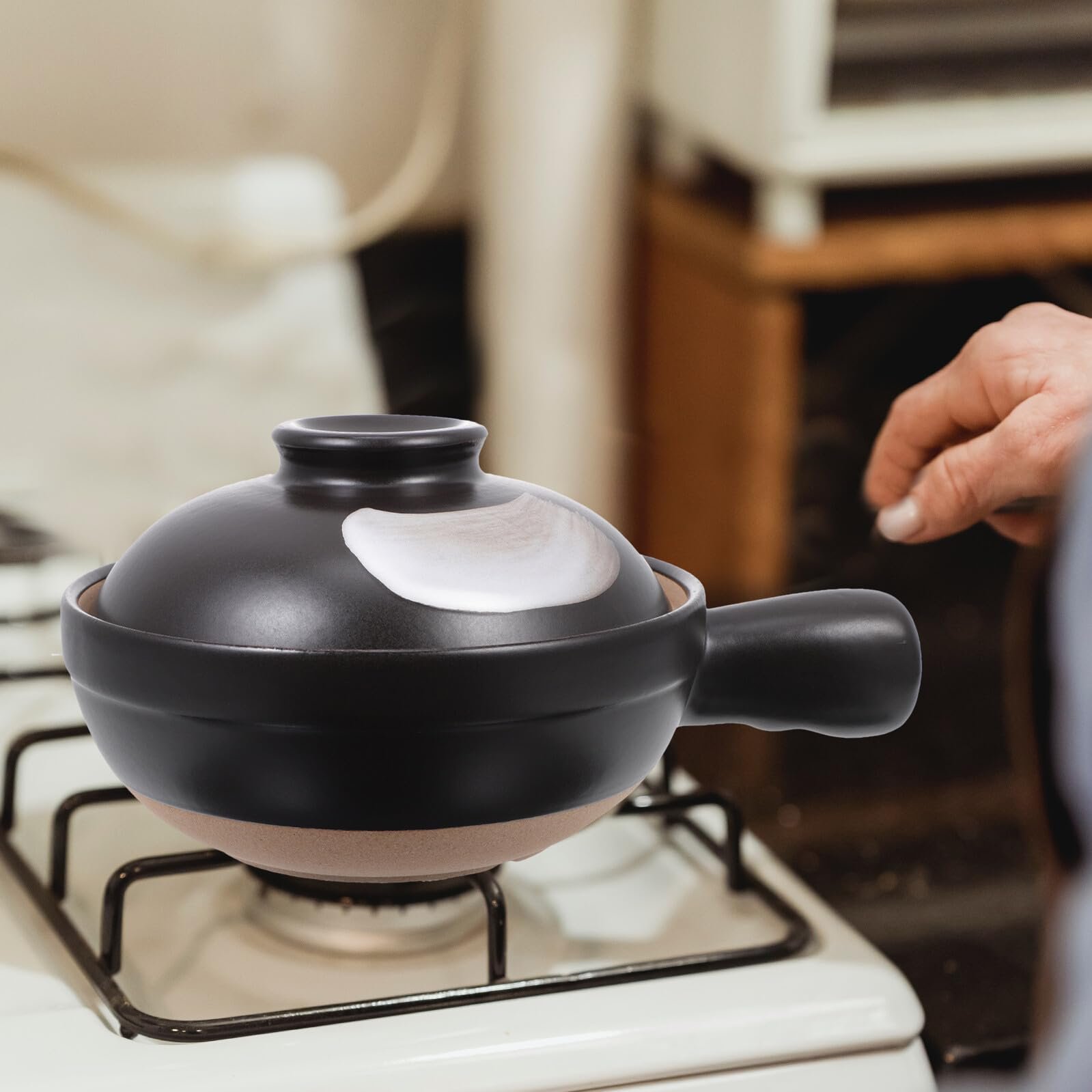 Кастрюля Керамическая термостойкая маленькая с ручкой гладкая поверхность для духовки цельная, фото №8