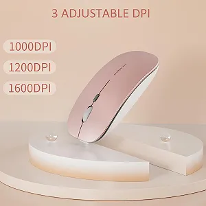 Миша Бездротова Uiosmuph Q5 1600 DPI з USB-ресивером Type C Рожевий synthetic.ua - Фото 1