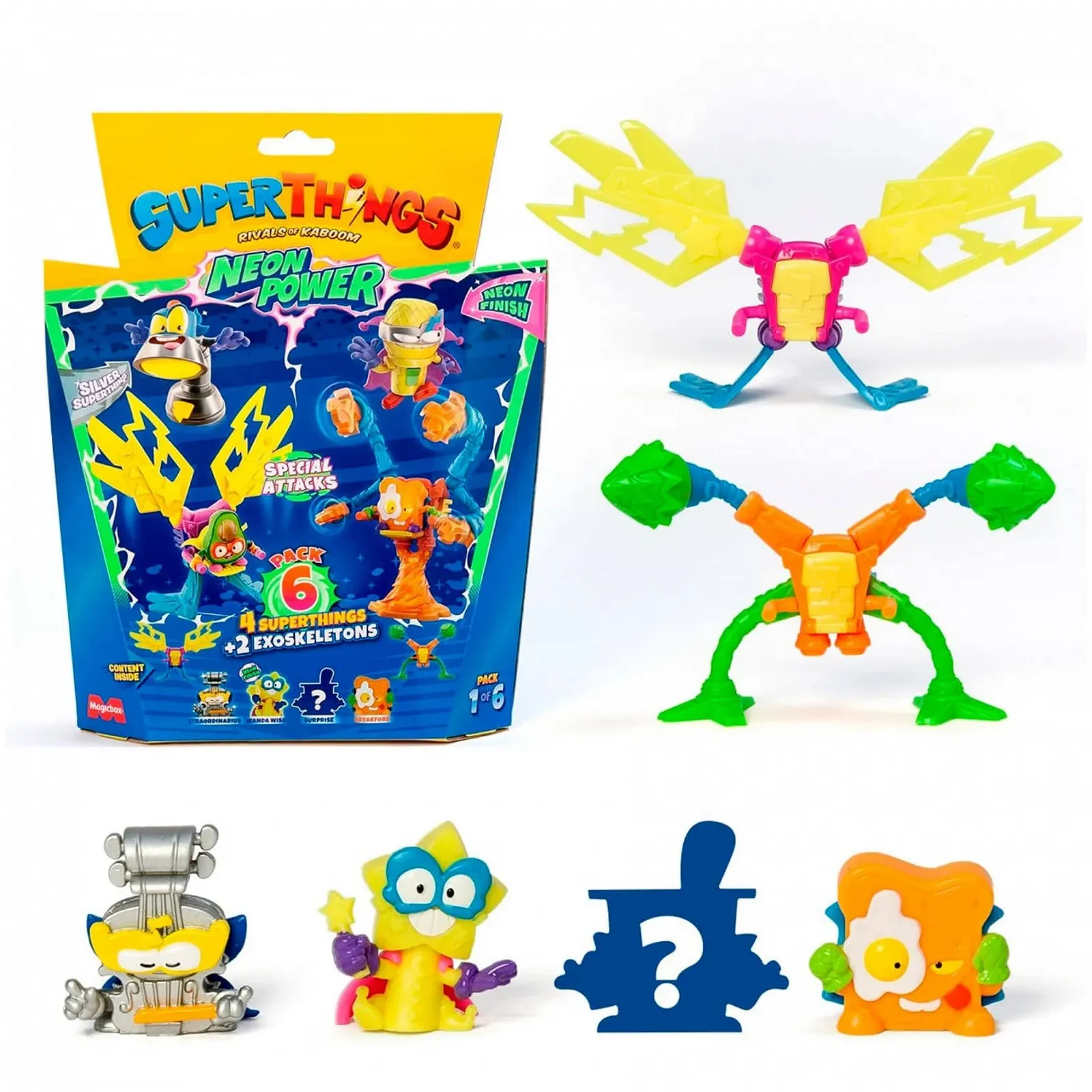 Набір фігурок Magic Box SuperThings Neon Power 6 штук (4 фігурки та 2 екзоскелети), фото №6