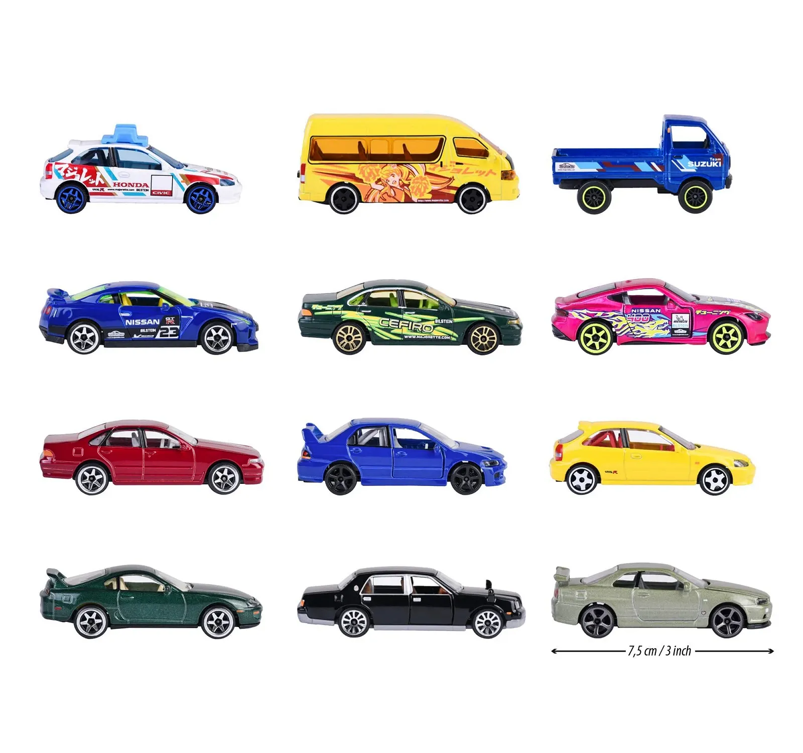 Набор машинок Тип Majorette Japan Series Bonus (5 машинок, 3 вида в ассортименте) - 5 металлических игрушечных машинок, 7,5 см каждая, свободный ход, для коллекционеров и детей от 5 лет, включает Nissan Skyline GT-R (R34), фото №3 Набор машинок Тип Majorette Japan Series Bonus (5 машинок, 3 вида в ассортименте) - 5 металлических игрушечных машинок, 7,5 см каждая, свободный ход, для коллекционеров и детей от 5 лет, включает Nissan Skyline GT-R (R34), фото №3