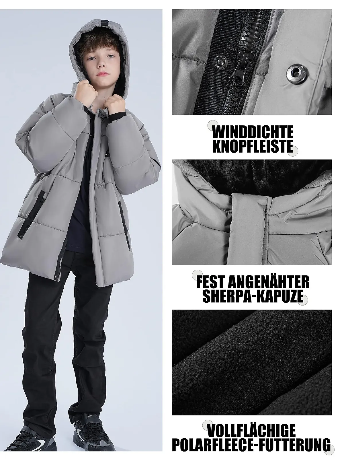 Куртка стеганная maoo garden для мальчиков с флисовой подкладкой, фото №5