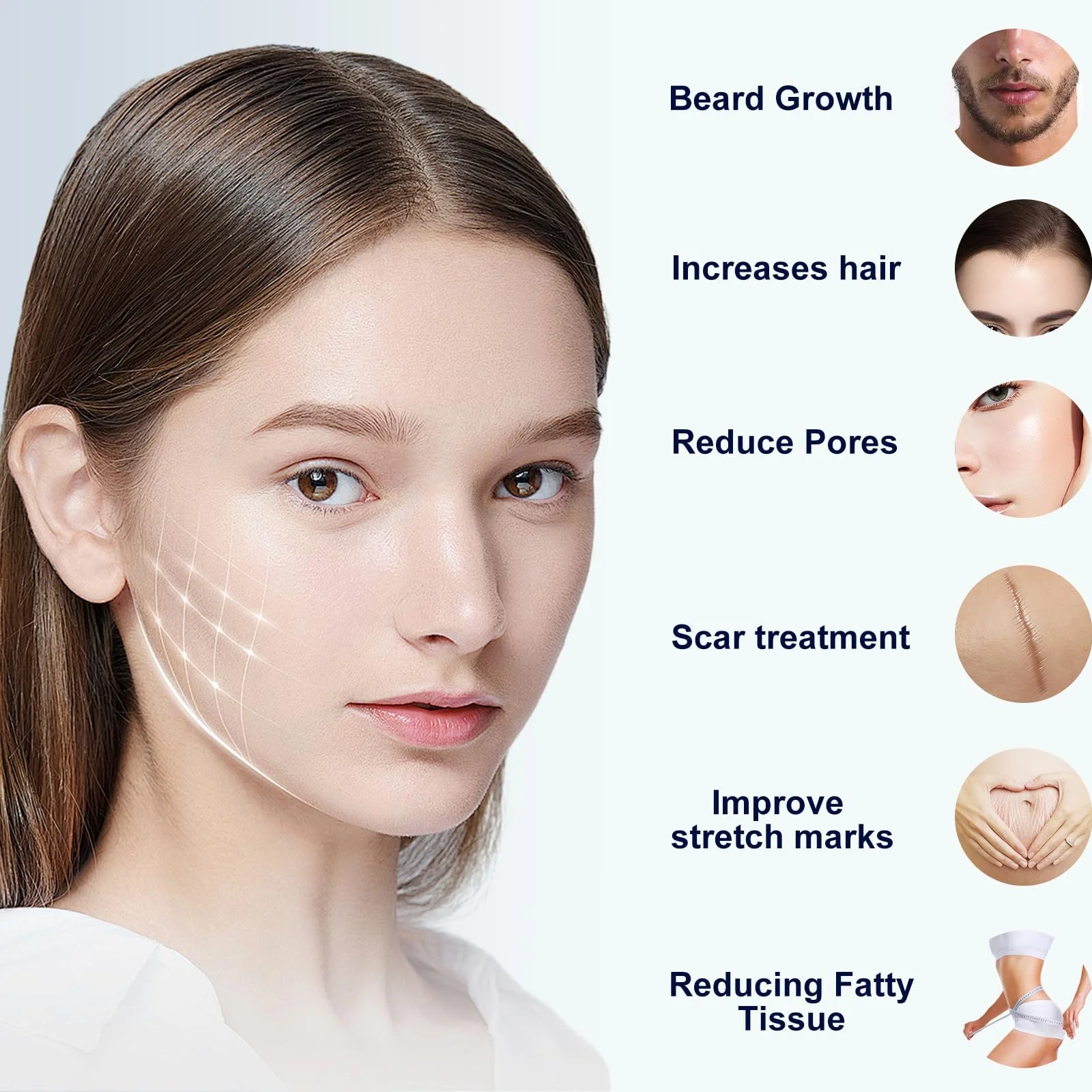 Derma Stamp Регульований Microneedling Dermastamp Derma Roller 0-3 мм, Професійний 140 Титанових Голок, фото №3