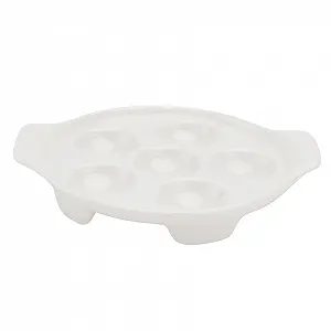 Форма для запекания улиток керамическая на 6 отверстий белая 1 шт. - Фото 1