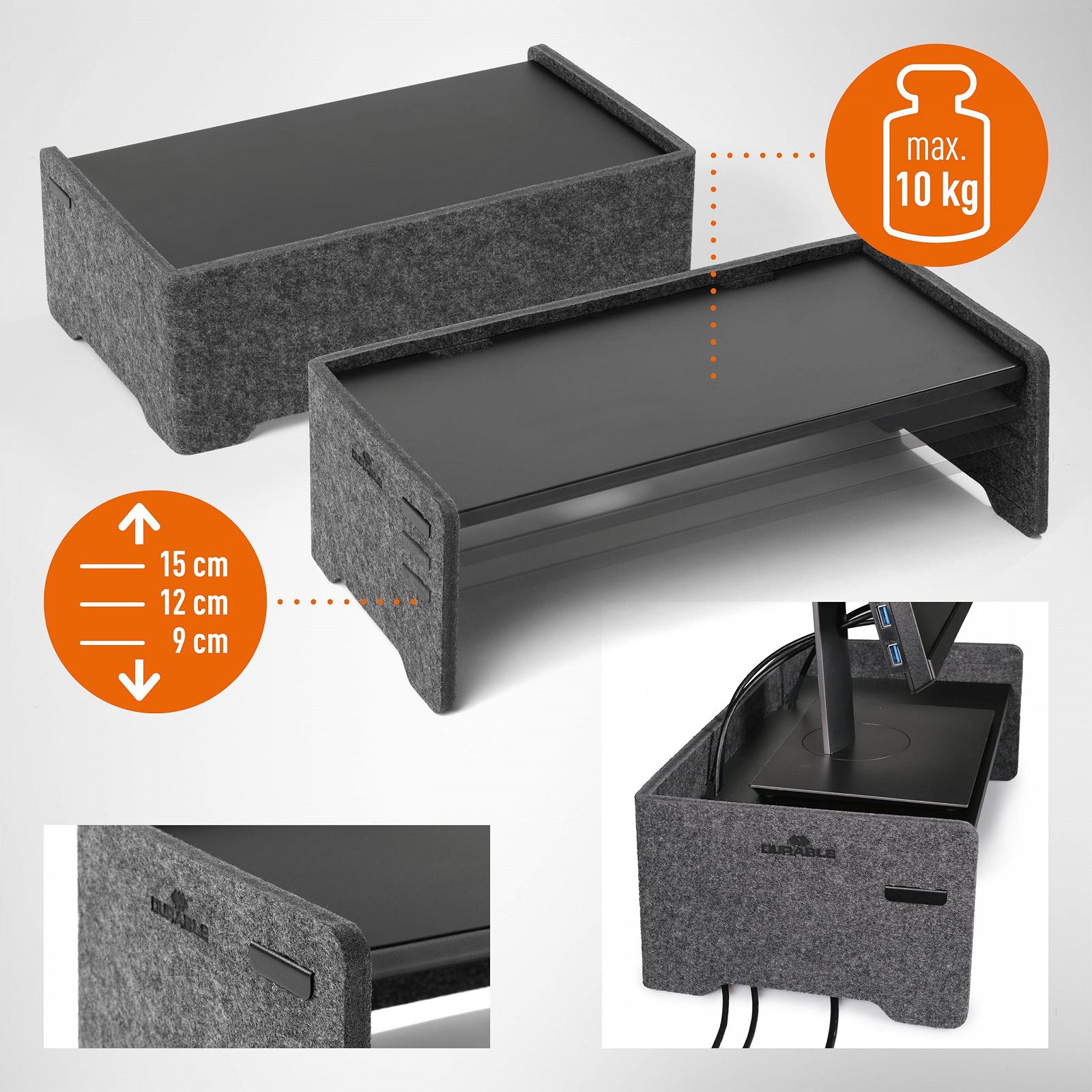 Підставка для монітора/ноутбука Durable Effect 508158 регульована по висоті, кріпиться до столу, антрацит, фото №4