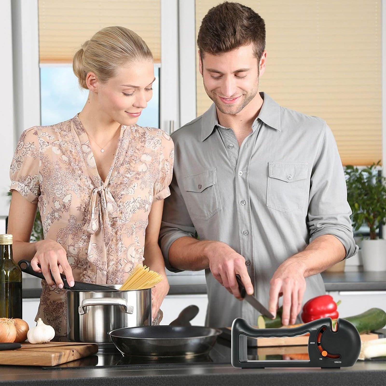 Точилка для ножей TOPINCN 4-Level Adjustable ручная 4-уровневая Оранжевая, фото №2