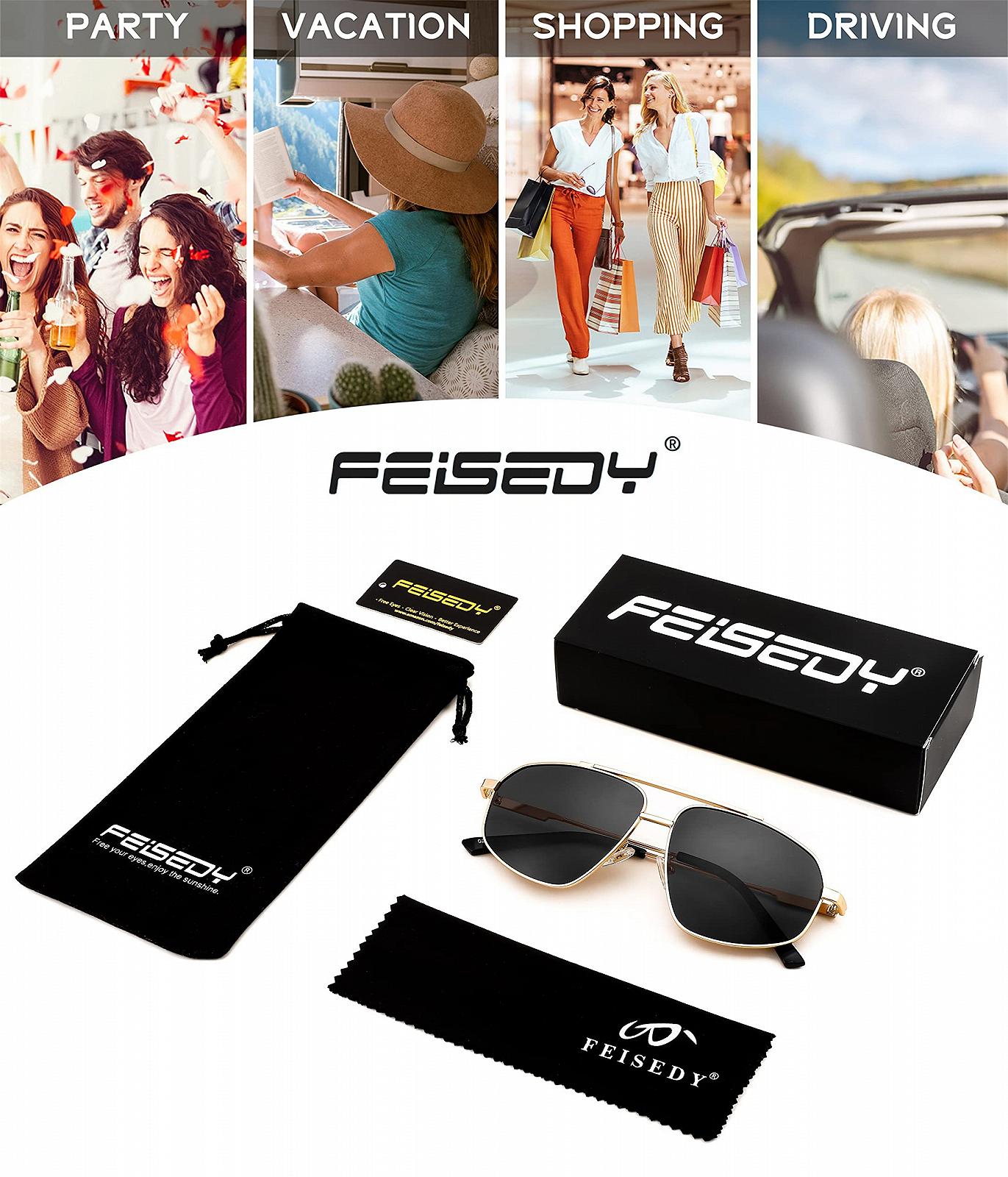 Винтажные очки 70-х FEISEDY Поляризованные Мужские Женские Солнцезащитные с металлической оправой и защитой UV400 B2364, фото №6