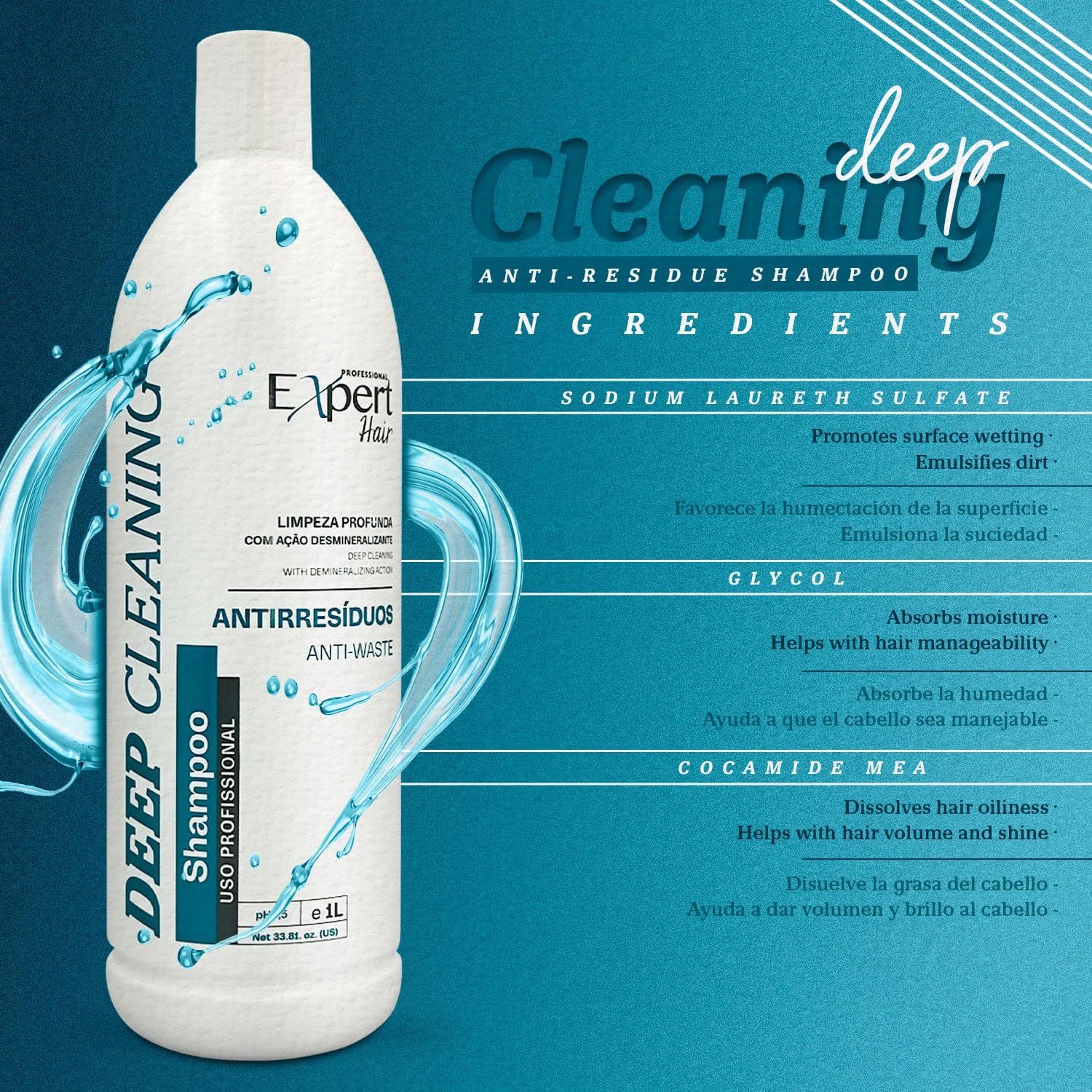 Шампунь Expert Hair Anti Residue шампунь объем 1 л / 33.8 fl oz, фото №5