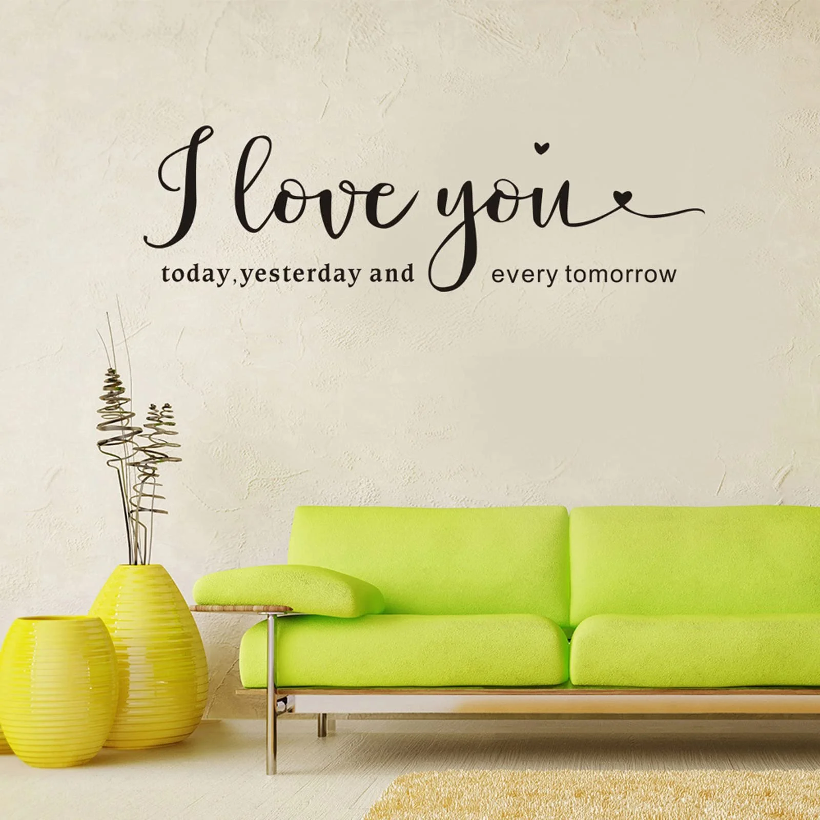 Наклейка на стену I Love You Removable I Love You Today Yesterday and Every Tomorrow Виниловая Романтическая цитата, фото №3