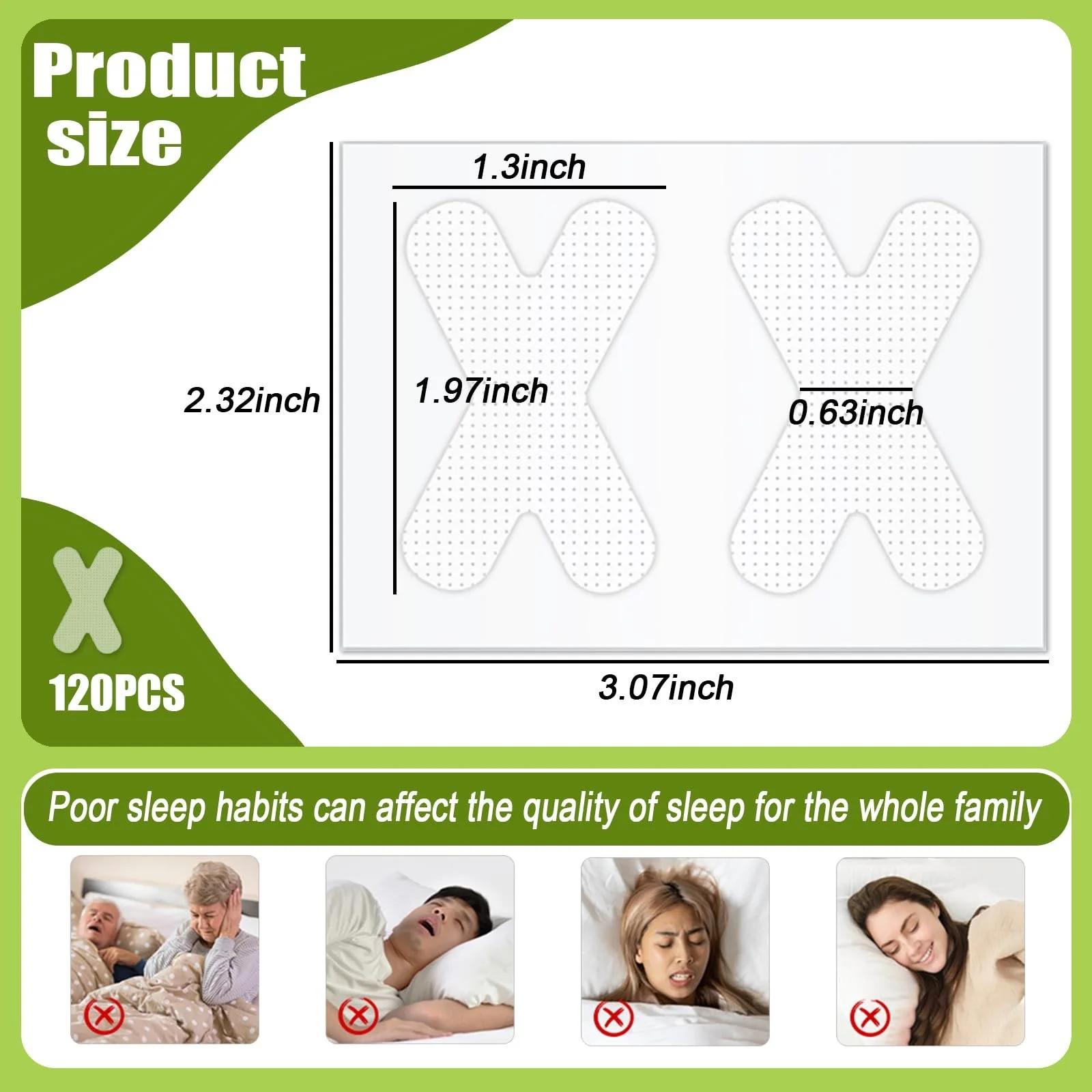 Стрічка для рота DUGEGAYL, 120 штук, гіпоалергенна, дихаюча, фото №2