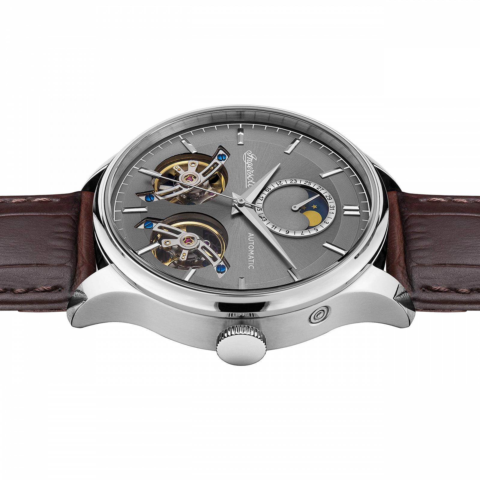 Мужские Часы Ingersoll The Chord Автоматические I07201 Серый Коричневый, фото №3 Мужские Часы Ingersoll The Chord Автоматические I07201 Серый Коричневый, фото №3