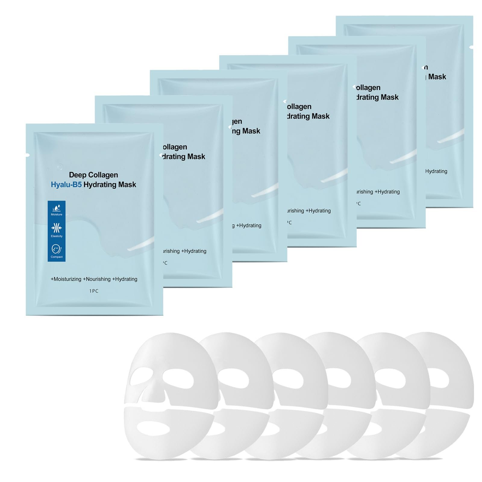 Маска Soleneva Collagen, нічна маска з колагеном та гіалуроновою кислотою, зволожуюча (6 шт), фото №1