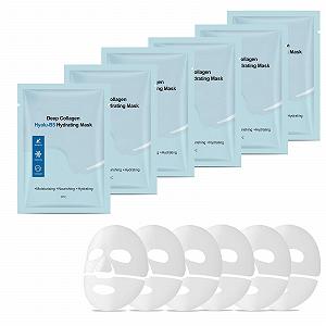 Маска Soleneva Collagen, ночная маска с коллагеном и гиалуроновой кислотой, увлажняющая маска для лица и тканевая маска для упругости кожи, антивозрастная маска для женщин, набор для ухода за лицом (6 штук в упаковке) - Фото 1
