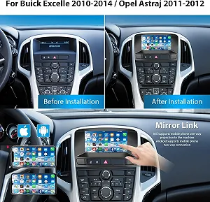 Штатна автомагнітола Hodozzy для Buick Excelle/Opel Astra J / 7" / Сенсорна / 2/64Гб / Android 13 / Apple CarPlay / Android Auto / Bluetooth / WI-FI / GPS / USB synthetic.ua - Фото 1