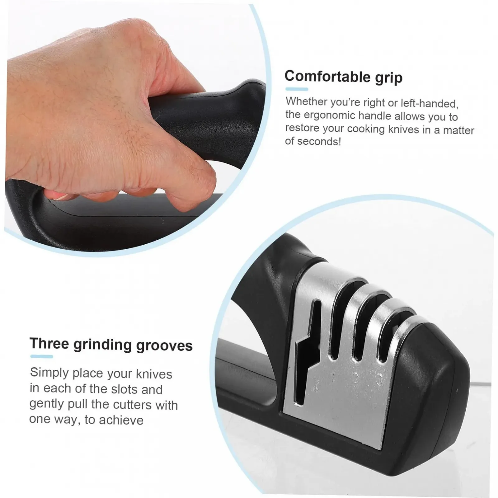 Точилка для ножів Zerodeko ручна з нековзною основою, фото №4