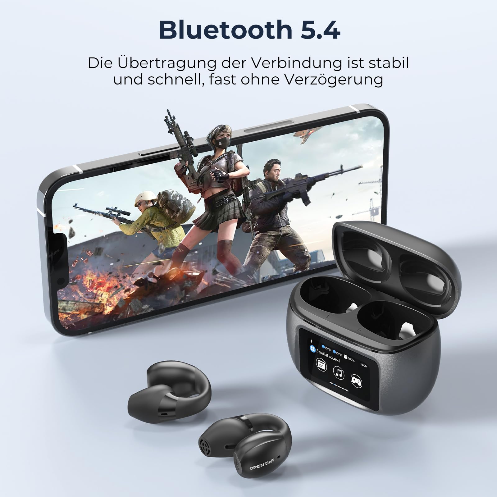 Наушники Relxhome Bluetooth 5.4 Открытые Уши HiFi Звук LED Дисплей IPX5, фото №7