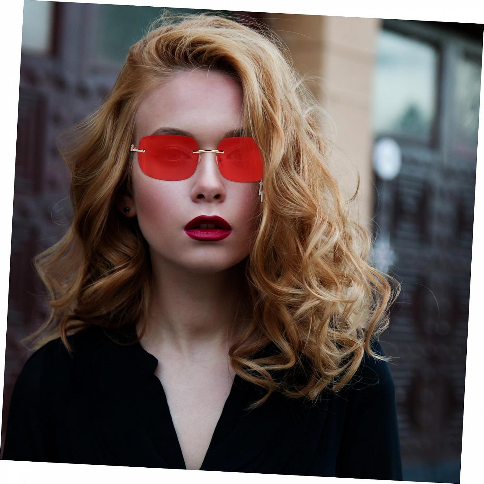 Сонцезахисні окуляри VALICLUD Без оправи Метал Червоний (2 шт.), фото №5