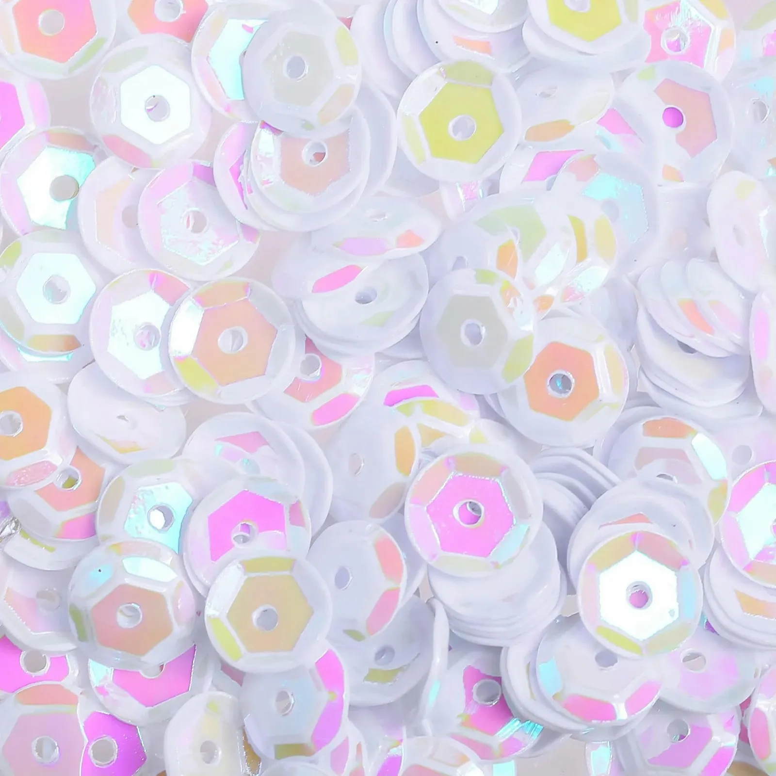 Блестки Круглые 4 мм 6 мм 7 мм AB Белый 5 мм, фото №1