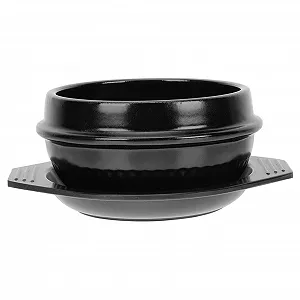 Горшок для бибимбапа керамический термостойкий с плоским дном и подставкой - Фото 1