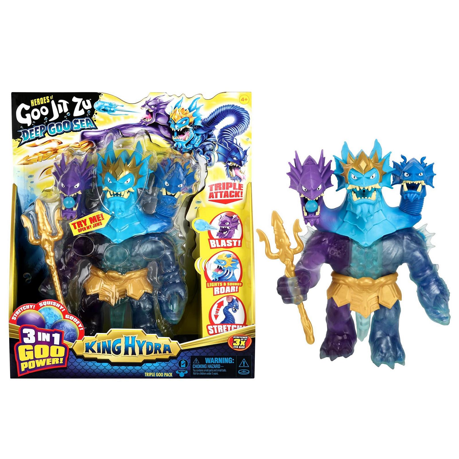Фігурка Heroes of Goo Jit Zu Deep GOO Sea King Hydra з потрійною силою слизу, 3 головами, світловими та звуковими ефектами, фото №1