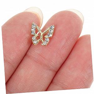 Подвески для ногтей Бабочки 3d Металлический сплав Стразы Украшения для гелевых акриловых ногтей Nail Art, 40 шт synthetic.ua - Фото 1