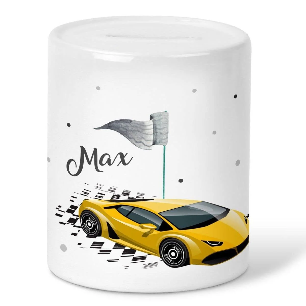 Скарбничка Mikalino Дитяча Гоночний автомобіль керамічна, фото №1