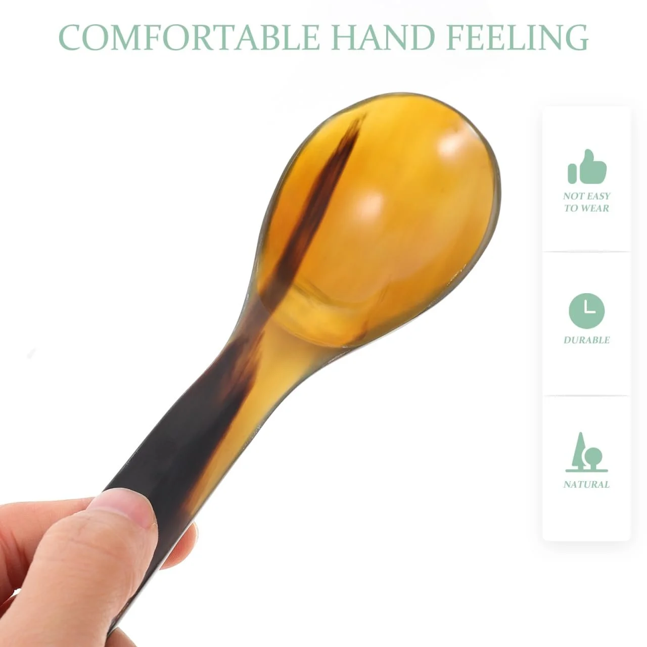 Ложка з ручкою з рогу буйвола Cabilock, набір з 2 штук, фото №5