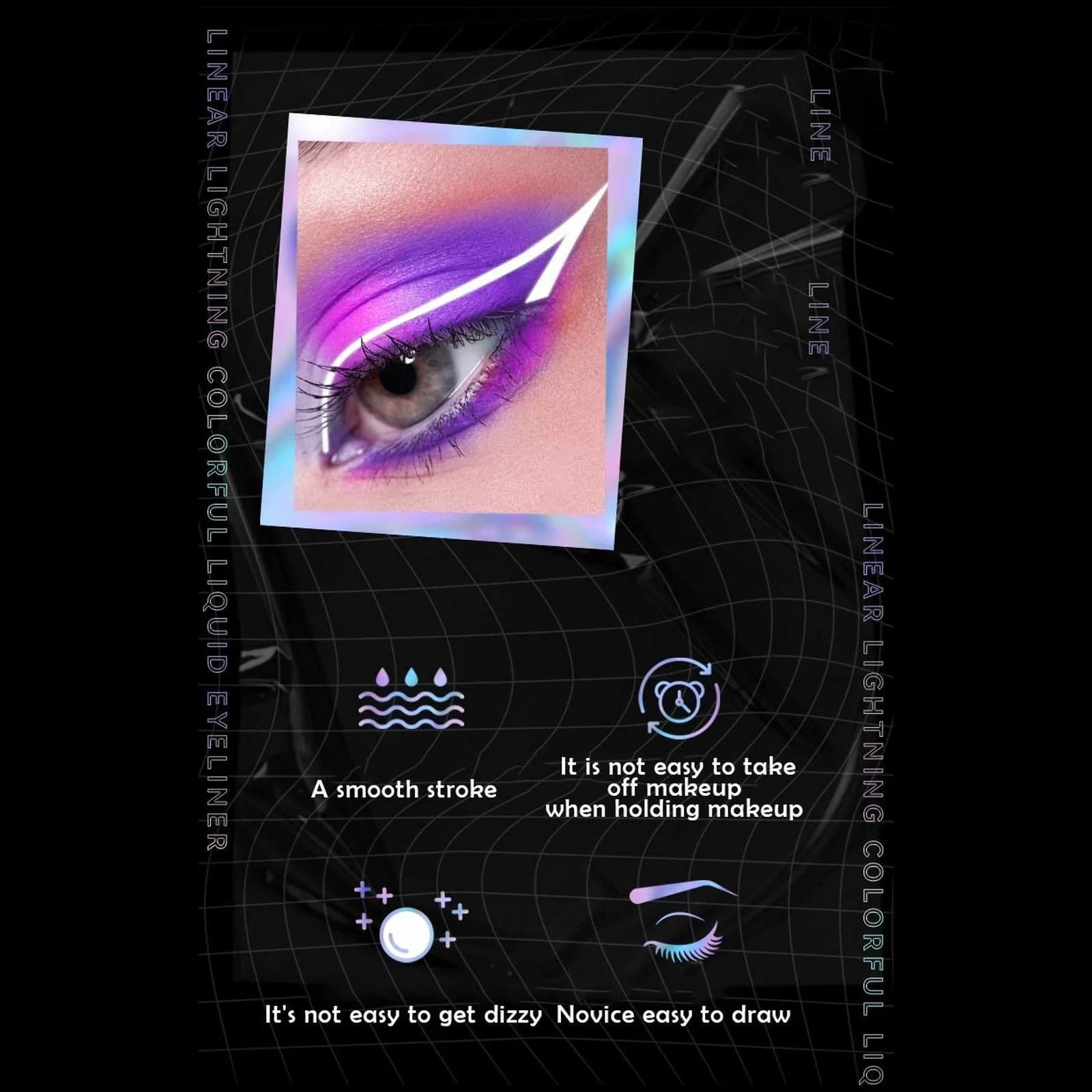 Підводка для очей рідка неонова 8 кольорів (білий, жовтий, зелений, помаранчевий, червоний, фіолетовий, синій та рожевий) 4 мл, фото №6 Підводка для очей рідка неонова 8 кольорів (білий, жовтий, зелений, помаранчевий, червоний, фіолетовий, синій та рожевий) 4 мл, фото №6