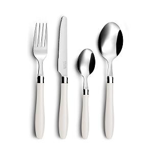 Набор столовых приборов Amefa REGLISSE, 16 предметов, на 4 персоны, белые пластиковые ручки synthetic.ua - Фото 1