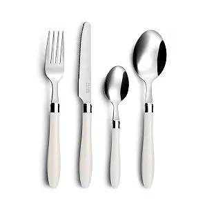 Набір столових приборів Amefa REGLISSE, 16 предметів, на 4 персони, білі пластикові ручки synthetic.ua - Фото 1
