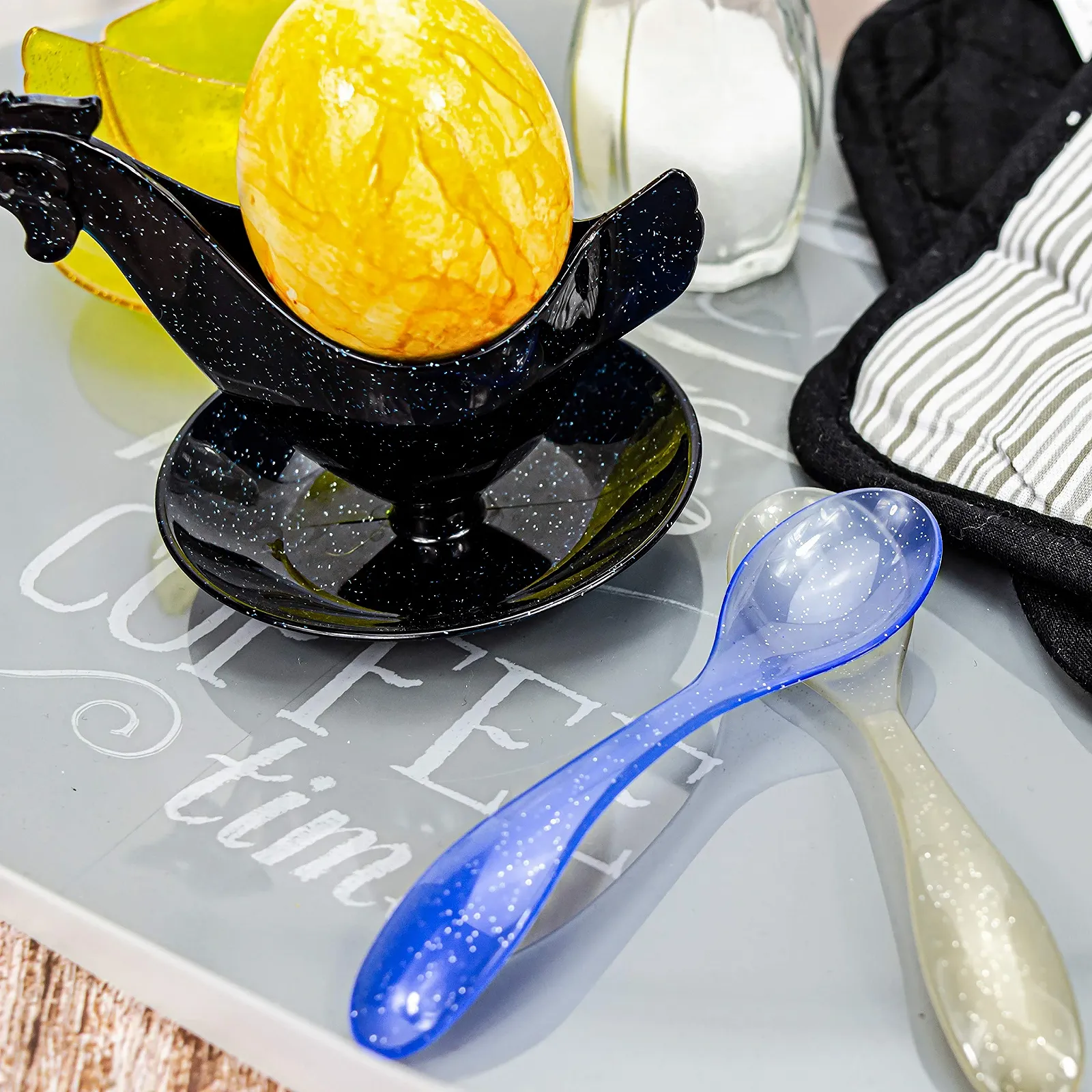 Ложки Пластикові Helmecke & Hoffmann Glitter Effect Маленькі, 12 шт., багаторазові, для морозива, для йогурту, фото №5 Ложки Пластикові Helmecke & Hoffmann Glitter Effect Маленькі, 12 шт., багаторазові, для морозива, для йогурту, фото №5