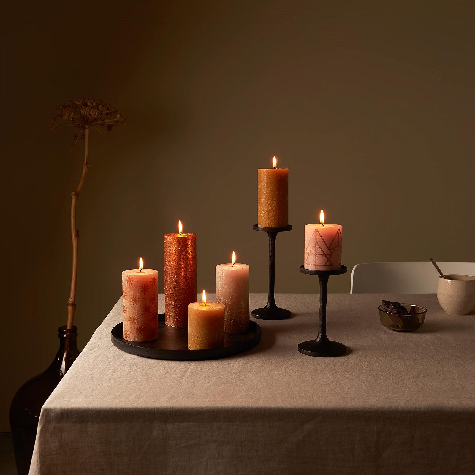 Свічка боллар Bolsius Rustic Dusky Pink пакет 4 шт довгий час горіння 85 годин однорідна без запаху натуральний веганський віск без пальмової олії 19 x 7 см, фото №4