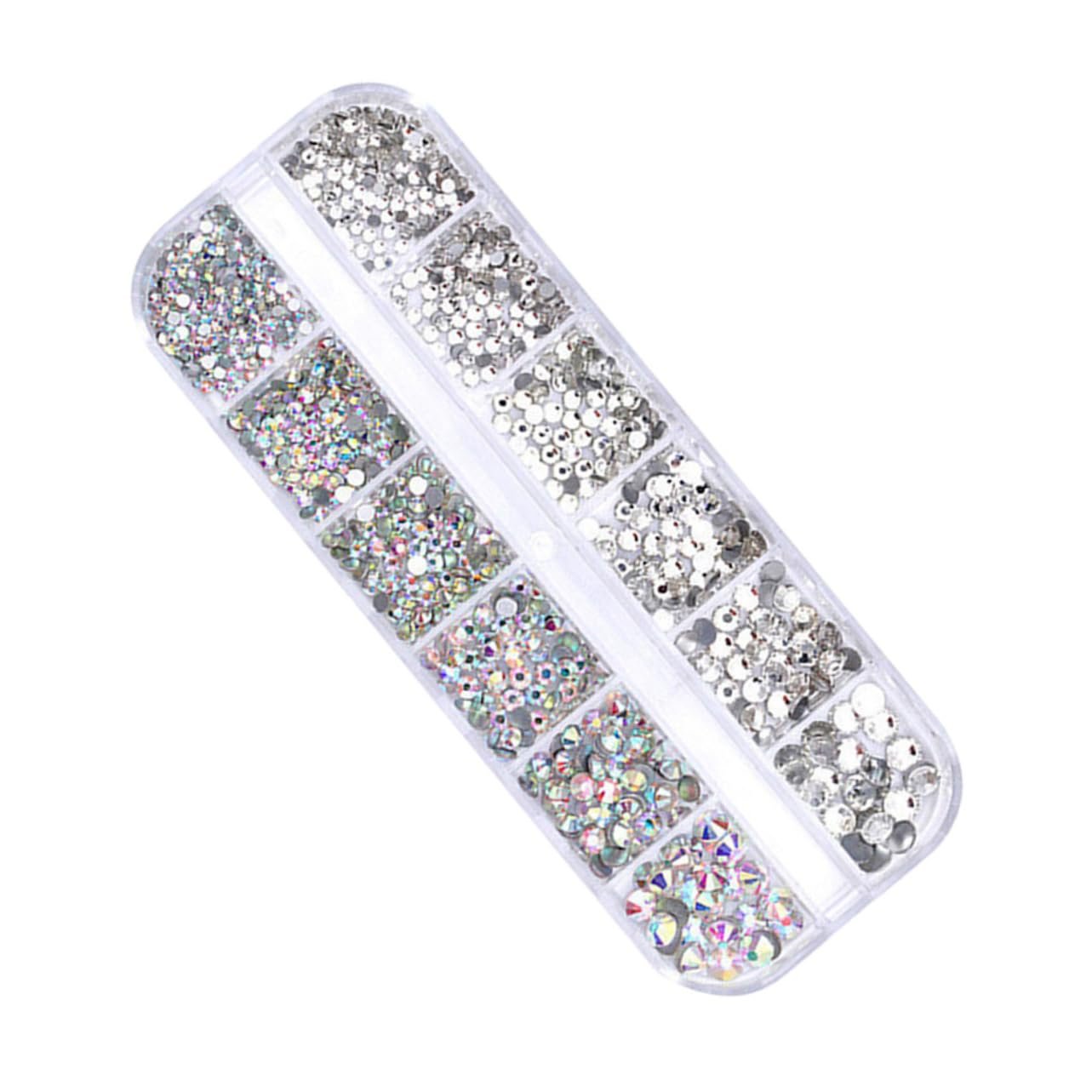 Стразы для ногтей Healvian, 2 упаковки, 12 отделений, разноцветные, фото №8