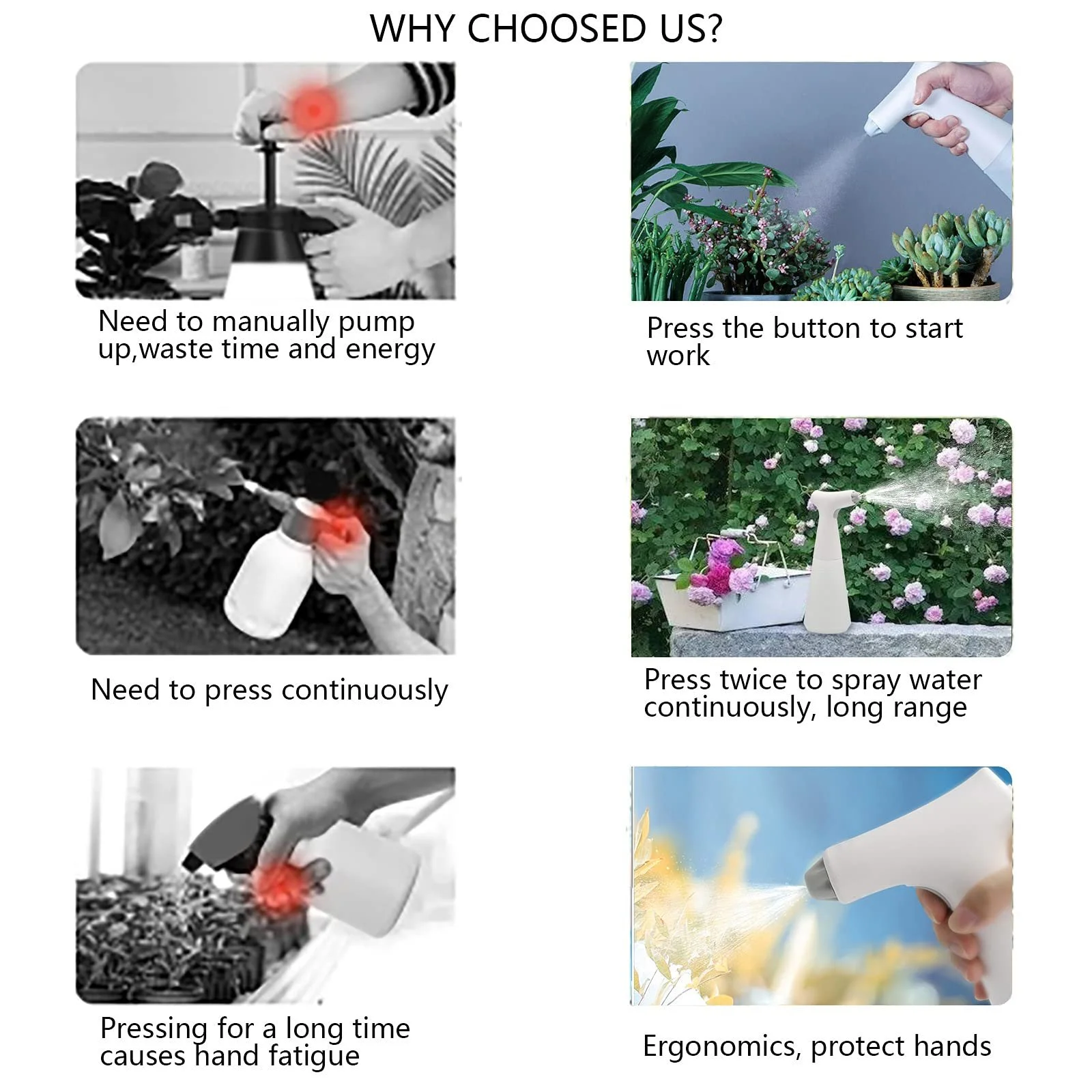 Електричний обприскувач автоматичний 900 мл, фото №7