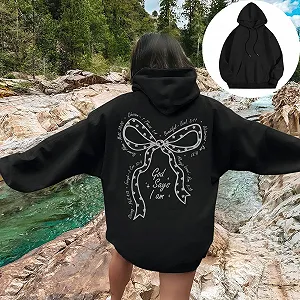 Худі XIAOYUER Вільний крій Квіти Принт synthetic.ua - Фото 1