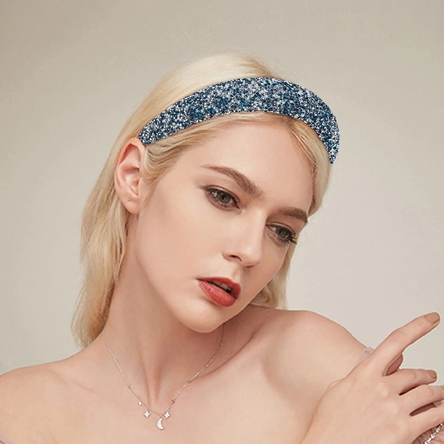 Набір обручів на голову з кристалами (2 шт.), фото №5