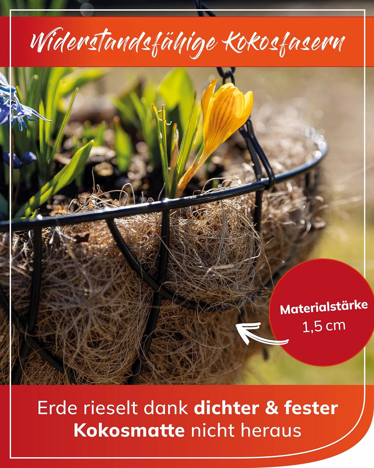Підвісні кашпо bellissa 97735/97736 з кокосовою вкладкою Ø35 см Набір з 3 шт., фото №5 Підвісні кашпо bellissa 97735/97736 з кокосовою вкладкою Ø35 см Набір з 3 шт., фото №5