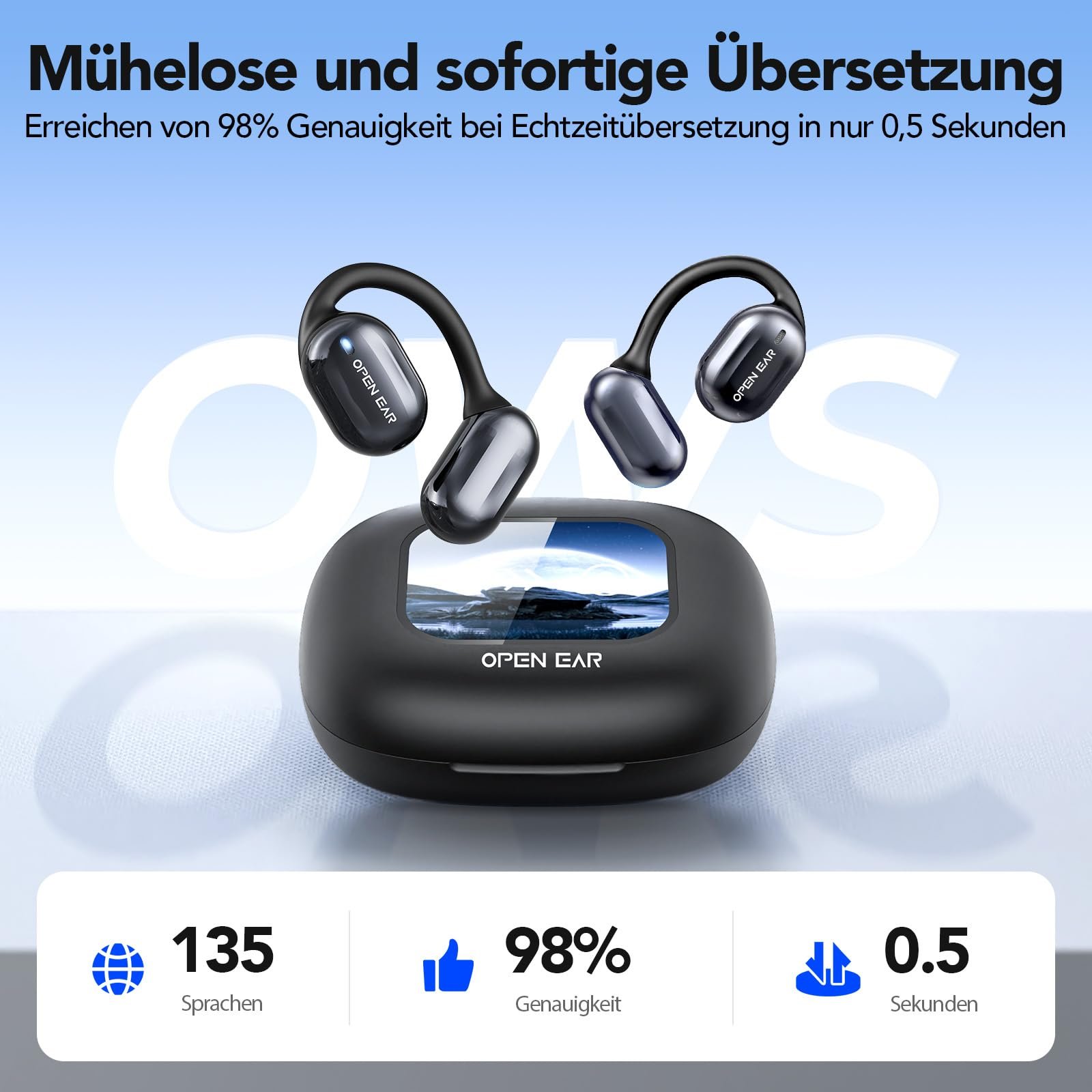 Навушники-перекладачі Ki XP2, з перекладом в реальному часі, 140 мов, в реальному часі, фото №2