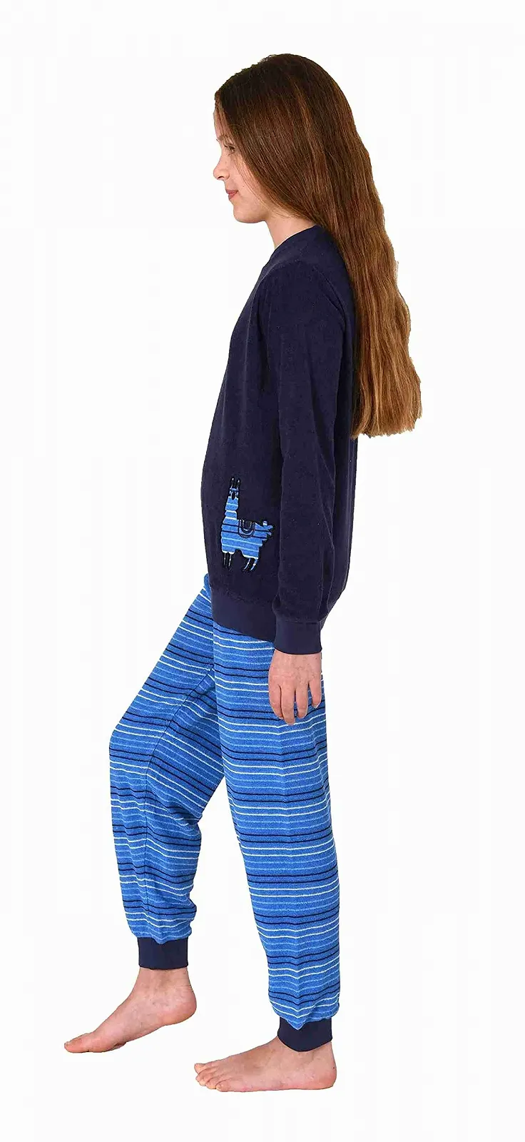 Пижама Normann махровая для девочек, с длинными рукавами, манжетами и милым звериным мотивом, фото №2