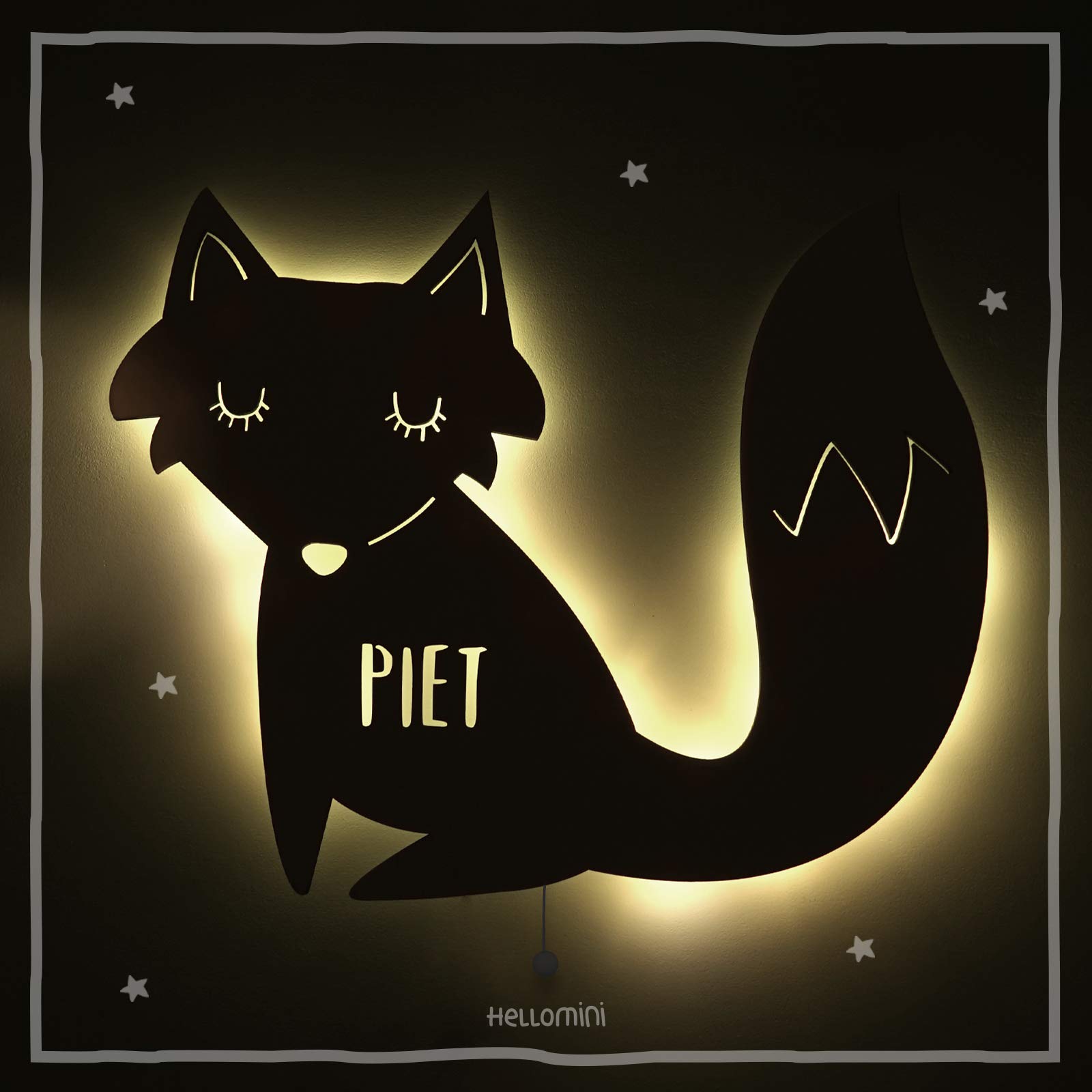 Нічник Hellomini Дитяча Спальня Лампа Нічник З Індивідуальною Конфігурацією З Ім'ям Дитини Колір та Комплектація Оригінал Hellomini [Енергетичний Клас A++], фото №2