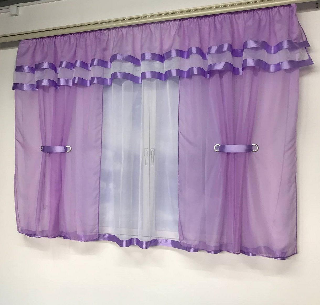 Шифоновая занавеска 400x170 cm ALBO Фиолетовая (KU-144-18), фото №2