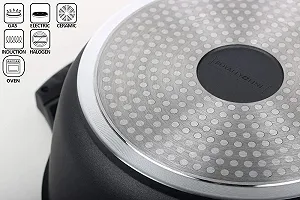 Кастрюля Royalty Line RL-AD24M высокая, антипригарная, со стеклянной крышкой, для индукции, черная, 7 л, 24 см synthetic.ua - Фото 1