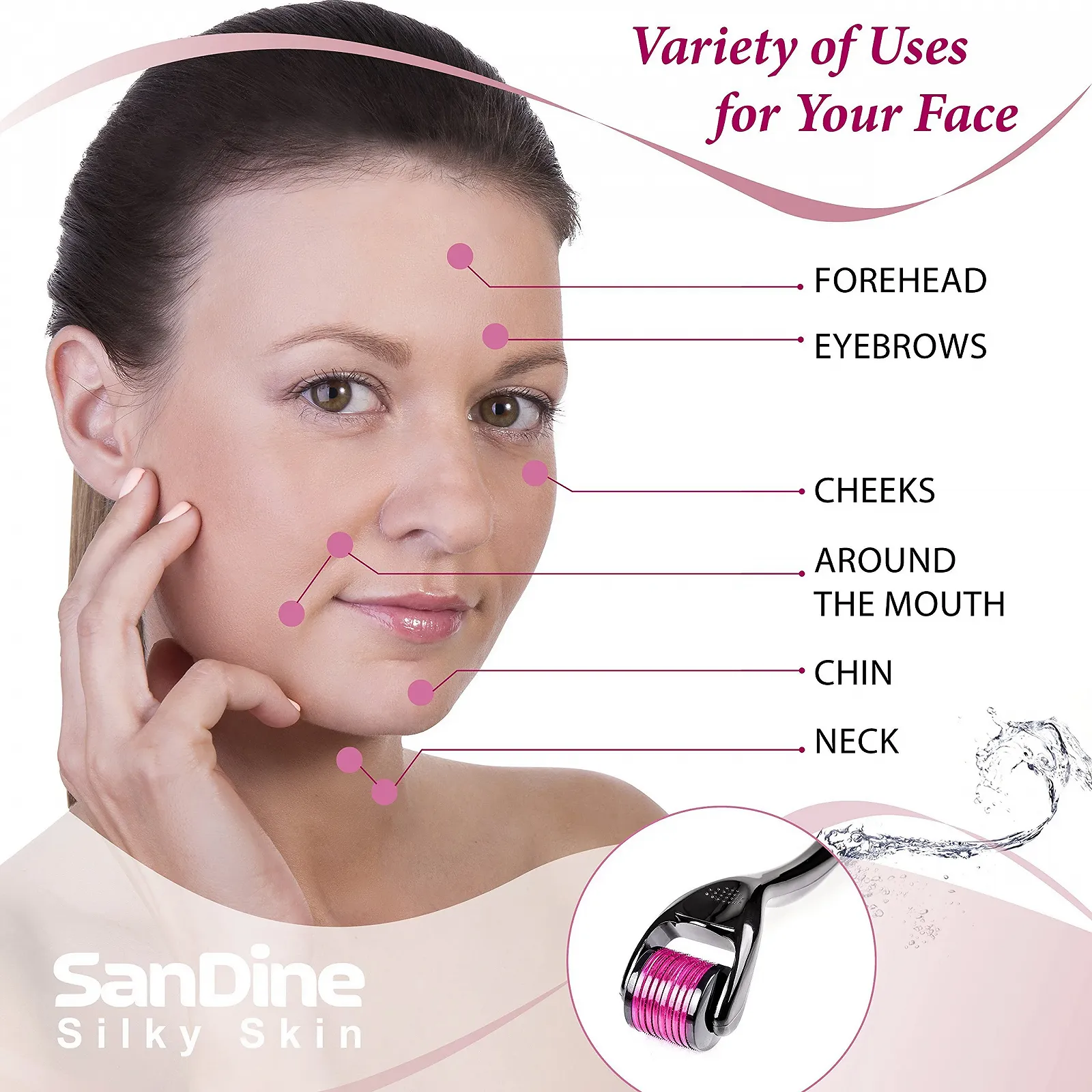 Ролер голковий - Micro Needle Derma Roller - Титановий голковий ролер для обличчя - 540 Мікроголок, фото №2