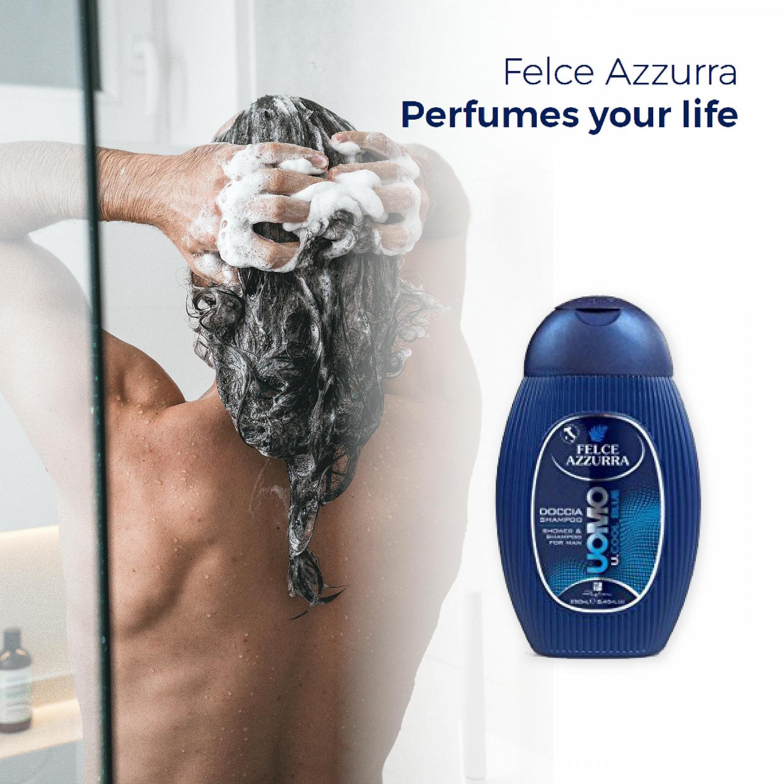 Гель для душу та шампунь Felce Azzurra Man Cool Blue 2-в-1 Енергійний та освіжаючий 250 мл, фото №5