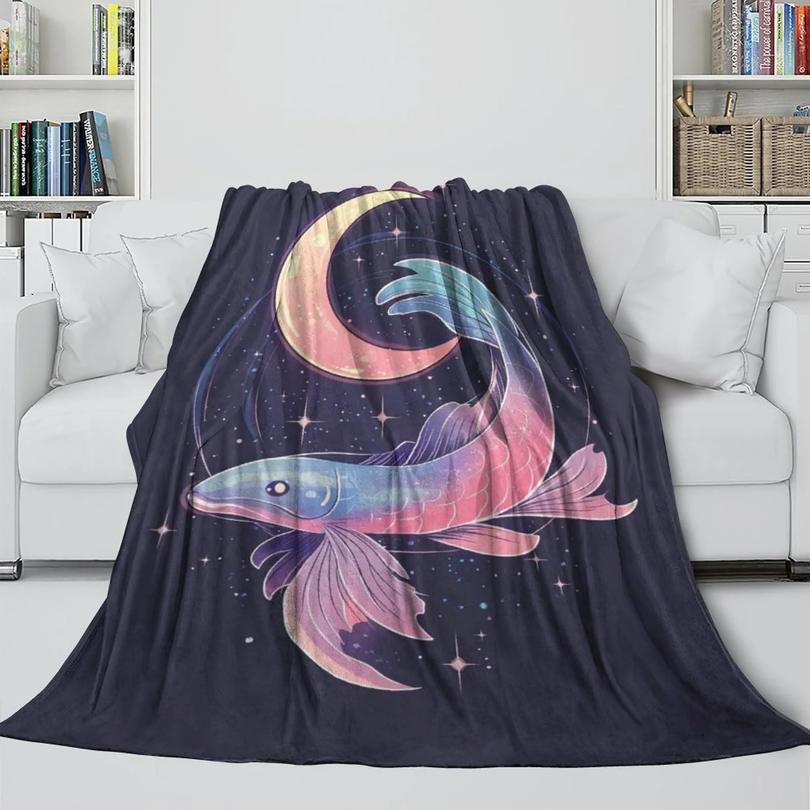 Покривало Luminous Fish М'яка Пухнаста Тепла Покривало 3D для Дивану 200x230см, фото №4