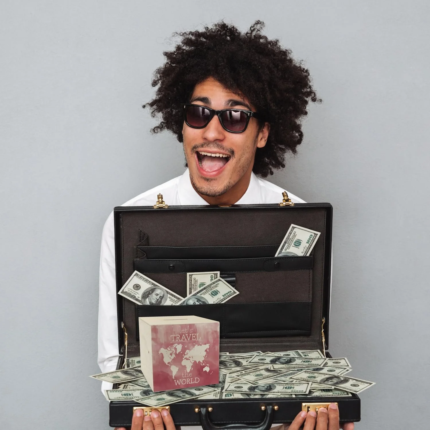 Скарбничка дерев'яна Let's Travel The World Карта світу, фото №5