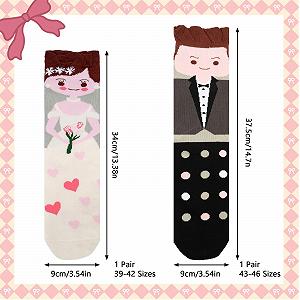 Свадебные носки Белый и черный, один размер synthetic.ua - Фото 1